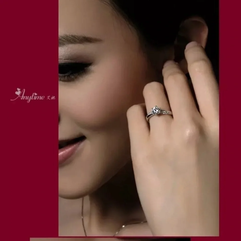 NEW Fashion Sterling Silver Shiny Zircon Ring